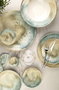 Hermia Juego de vajilla de porcelana de 18 piezas Beige y Turquesa